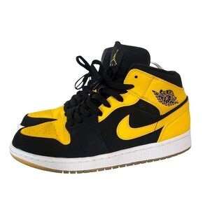 Nike Air Jordan 1 Retro Mid New Love Size 9.5 554724-035 Yellow Black